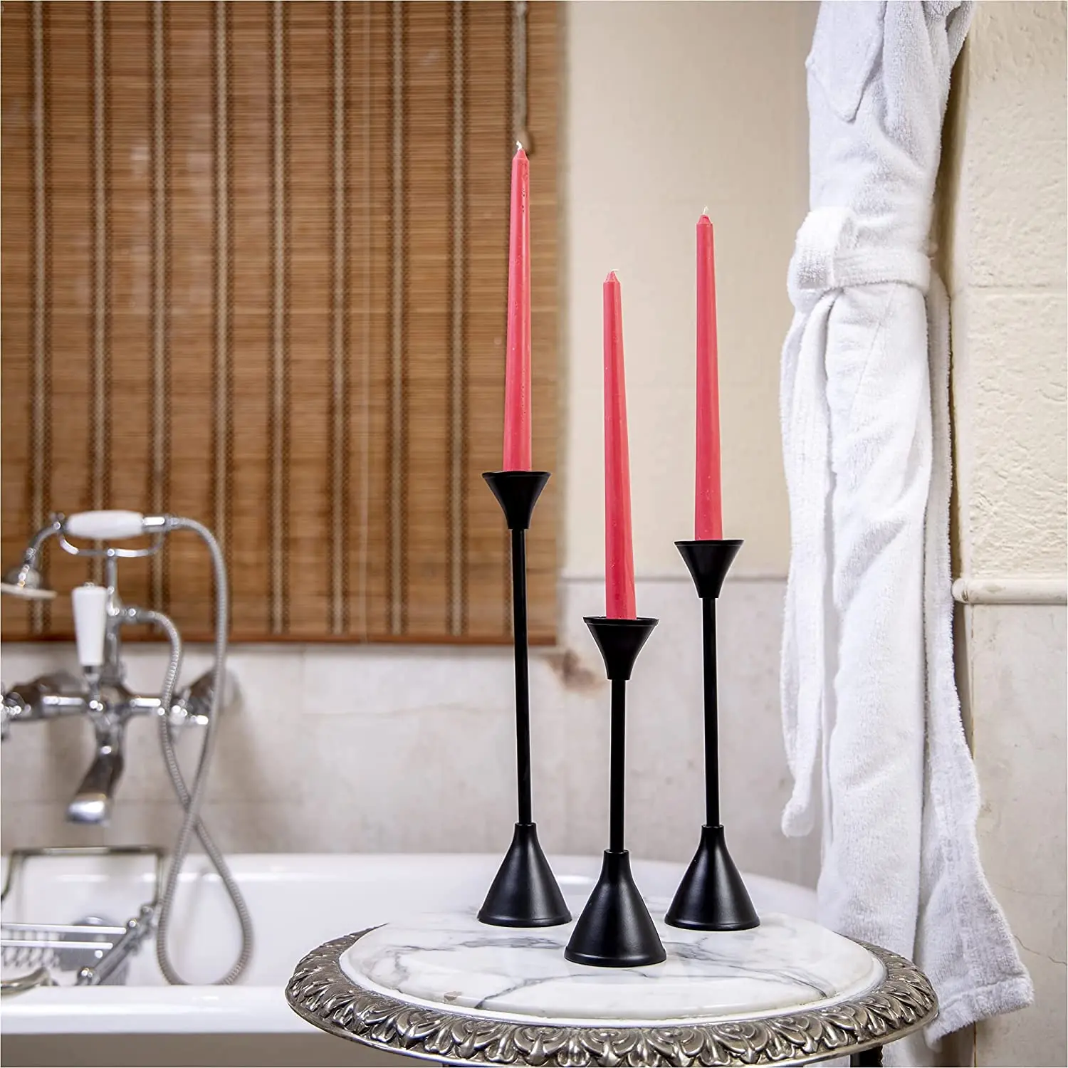 Factory Prices Candle Holder Black  Centerpiece Acrylic Glass Candle Holder Candlestick Holder For Decoration Uses