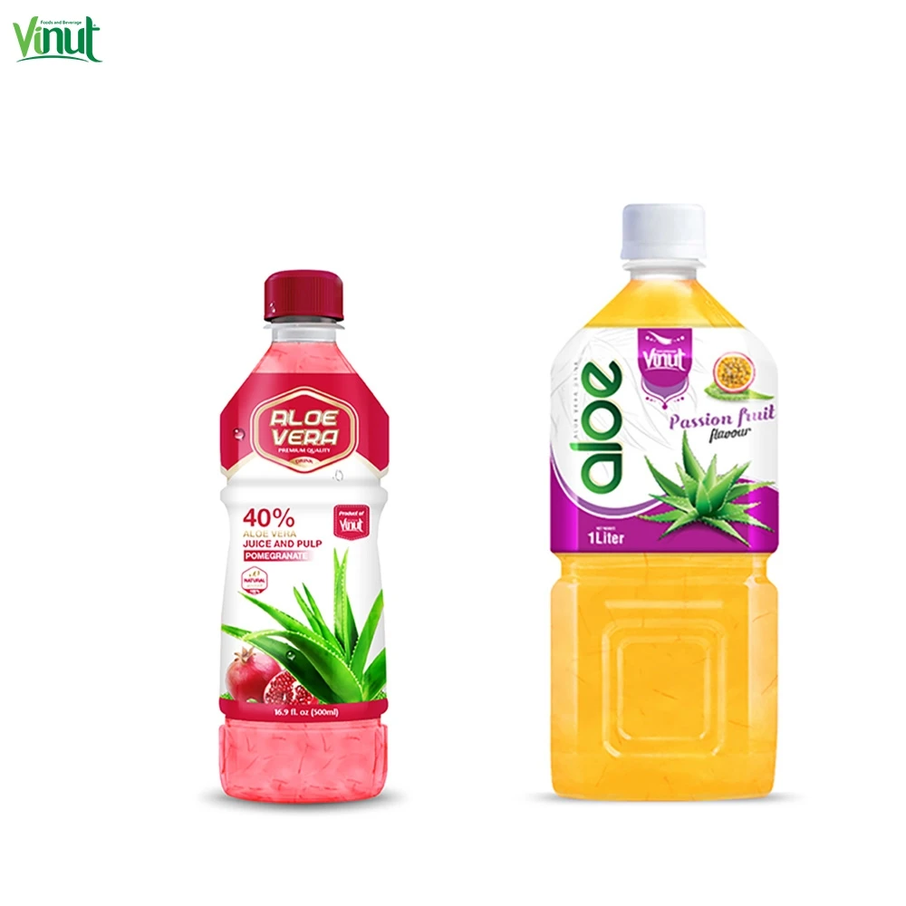 Aloe Vera Water with Pomegranate Flavour 16.9 Fl oz VINUT Brand, Wholesome Hydration, Low-Calorie Beverage for Export