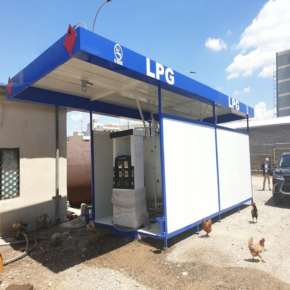 
2A lpg skid station best quality with 3 m3 lpg tank and double nozzle dispenser for car filling 