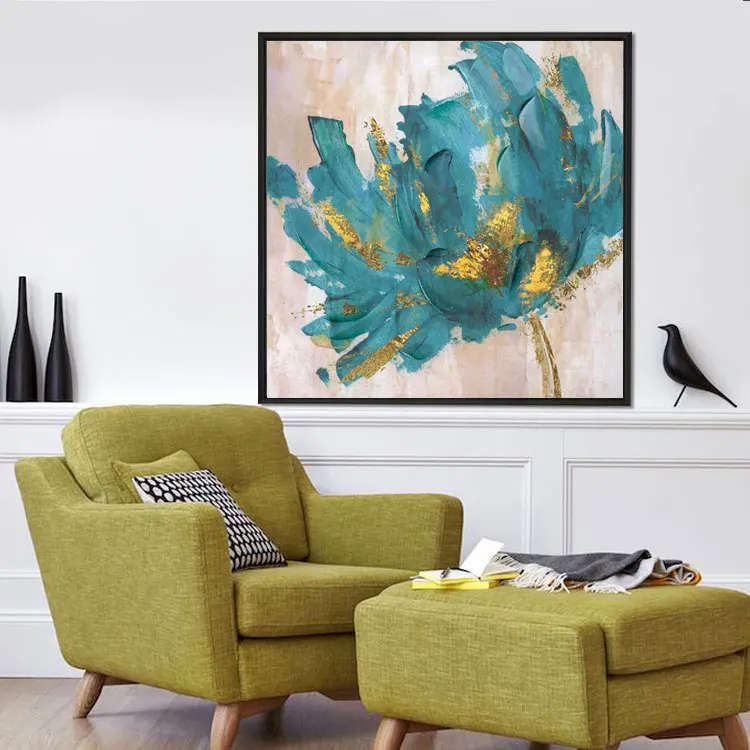 Китайский поставщик, оригинальный дизайн ручной работы, современные абстрактные Масляные картины с цветами, Настенный декор