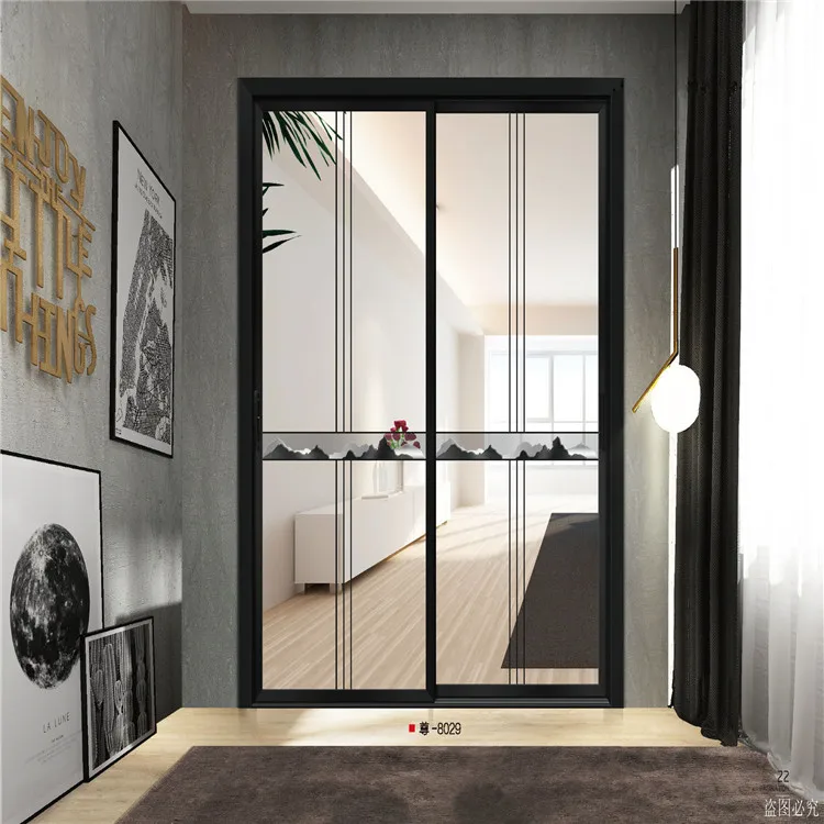 Modern Simple  flight case sliding doors Frame Casement Concealed Cavity sliding shoji doors  aluminum interior sliding barn doo