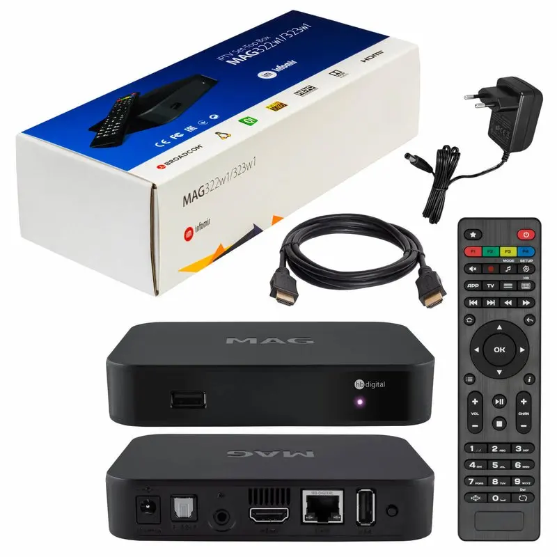 2022 100% Original GENUINE MAG322w1 323w1 Built in Wi-Fi IPTV SET TOP BOX OTT