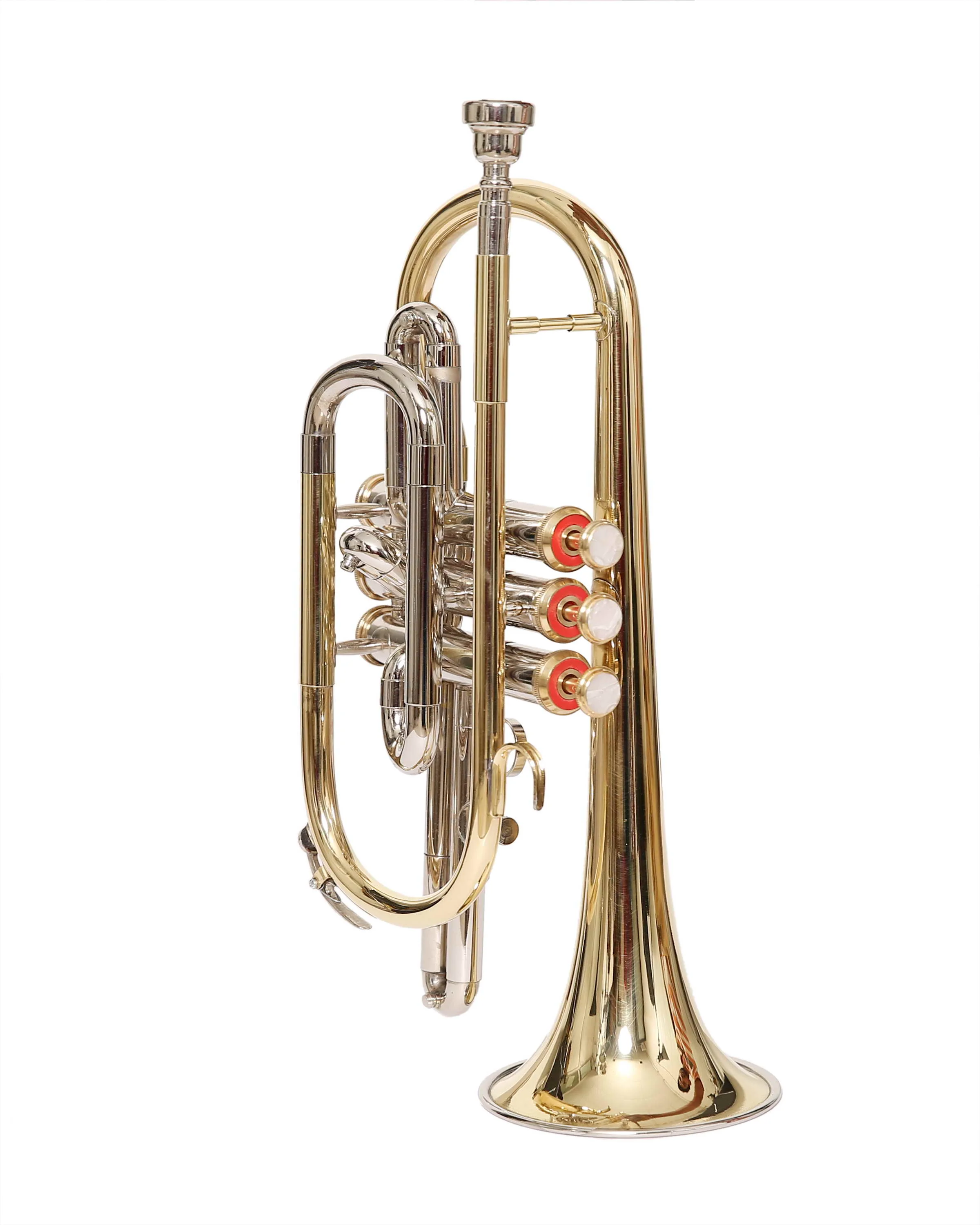 NASIR ALI NEW PROFESSIONAL BB PITCH  3 VALVE BRASS NICKEL  CORNET WITH INCLUDE HARDCASE AND MOUTHPIECE