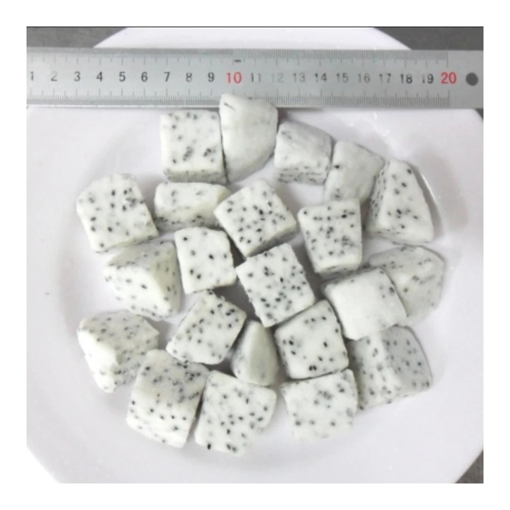 
Good Price from Vietnam Wholesale supplier IQF Frozen dragon fruit cubes taste fresh not musty white flesh with black seed 