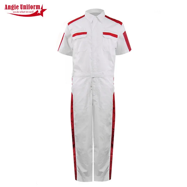 Wholesale Custom Polyester Cotton white Multi Pockets Man Work Uniform Overall Suit Set Construction Worker Uniforms