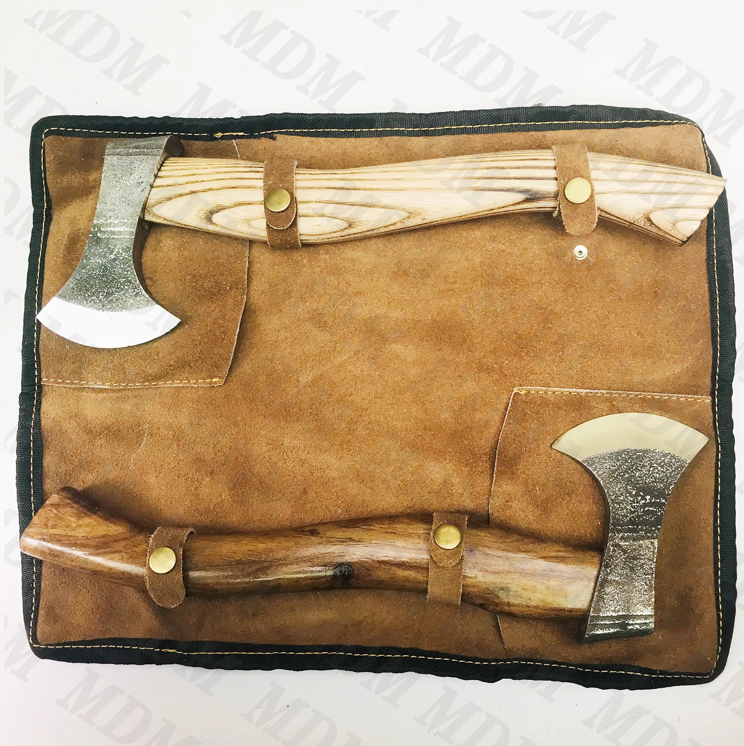 Handmade Custom Pair of High Carbon Steel Tomahawk Hatchet Axes Damascus Axe Heads with Ball Hammer for Camping