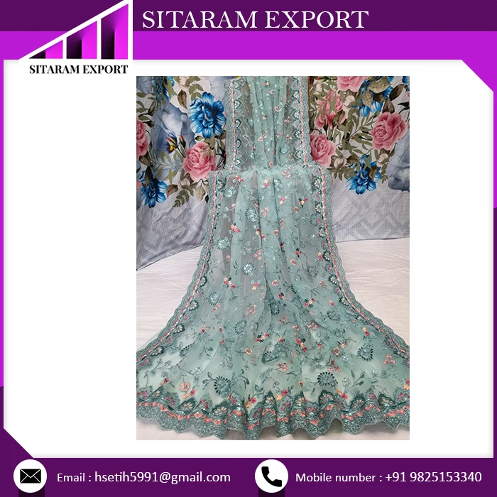 Superior Soft Net Embroidery Work Saree With Heavy Design Buy Affordable Price
