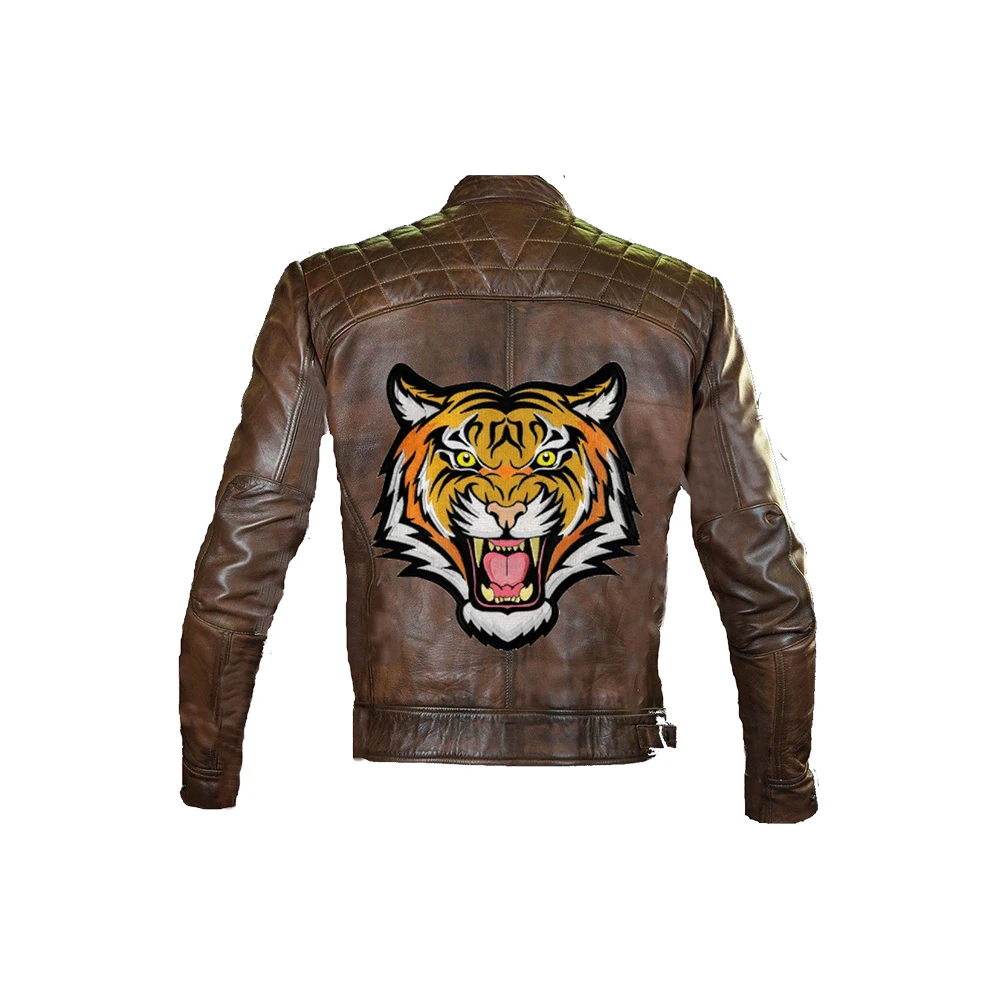 
Темно-коричневая потертая сублимированная куртка из натуральной кожи/Мужская Байкерская Вощеная сублимационная кожаная куртка/кожаная куртка на заказ 
