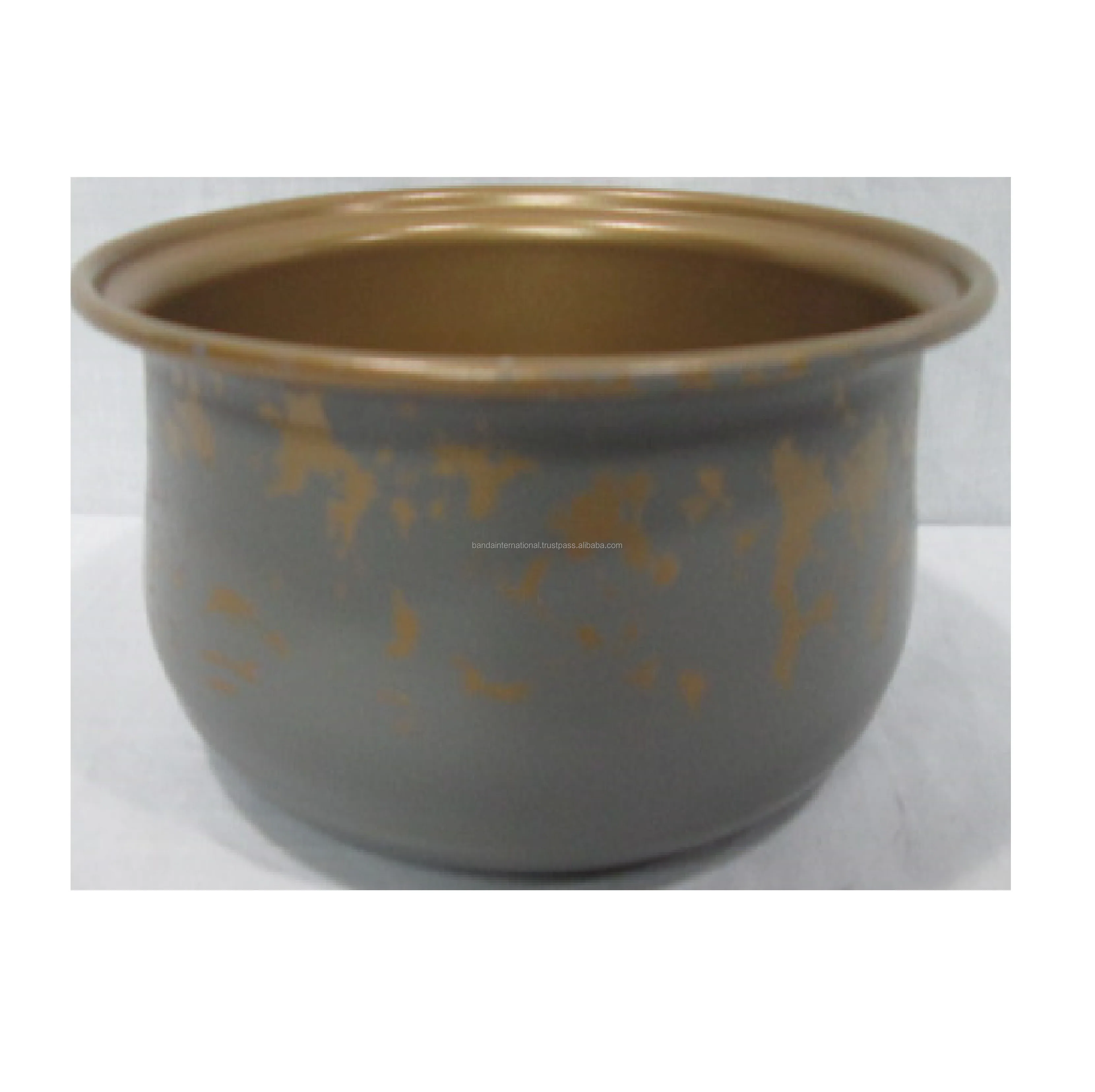 Indian Wholesale Top Quality Hammered Metal Flower Pots Green Color Galvanized Flower Planters