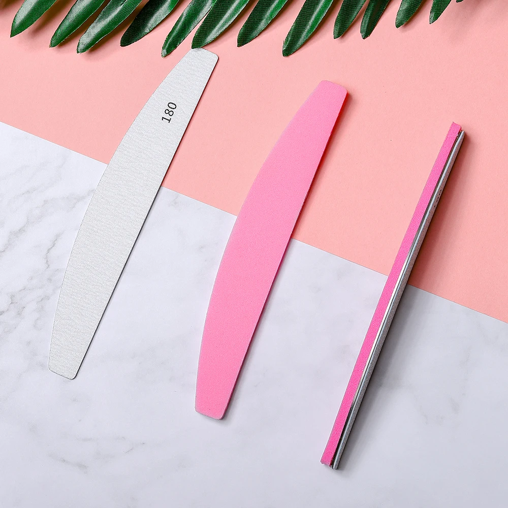 
Replaceable Replacement Pad Sponge Sandpaper Sanding Double-Side Salon Manicure Tool Stainless Steel Base Nail Files Buffers 