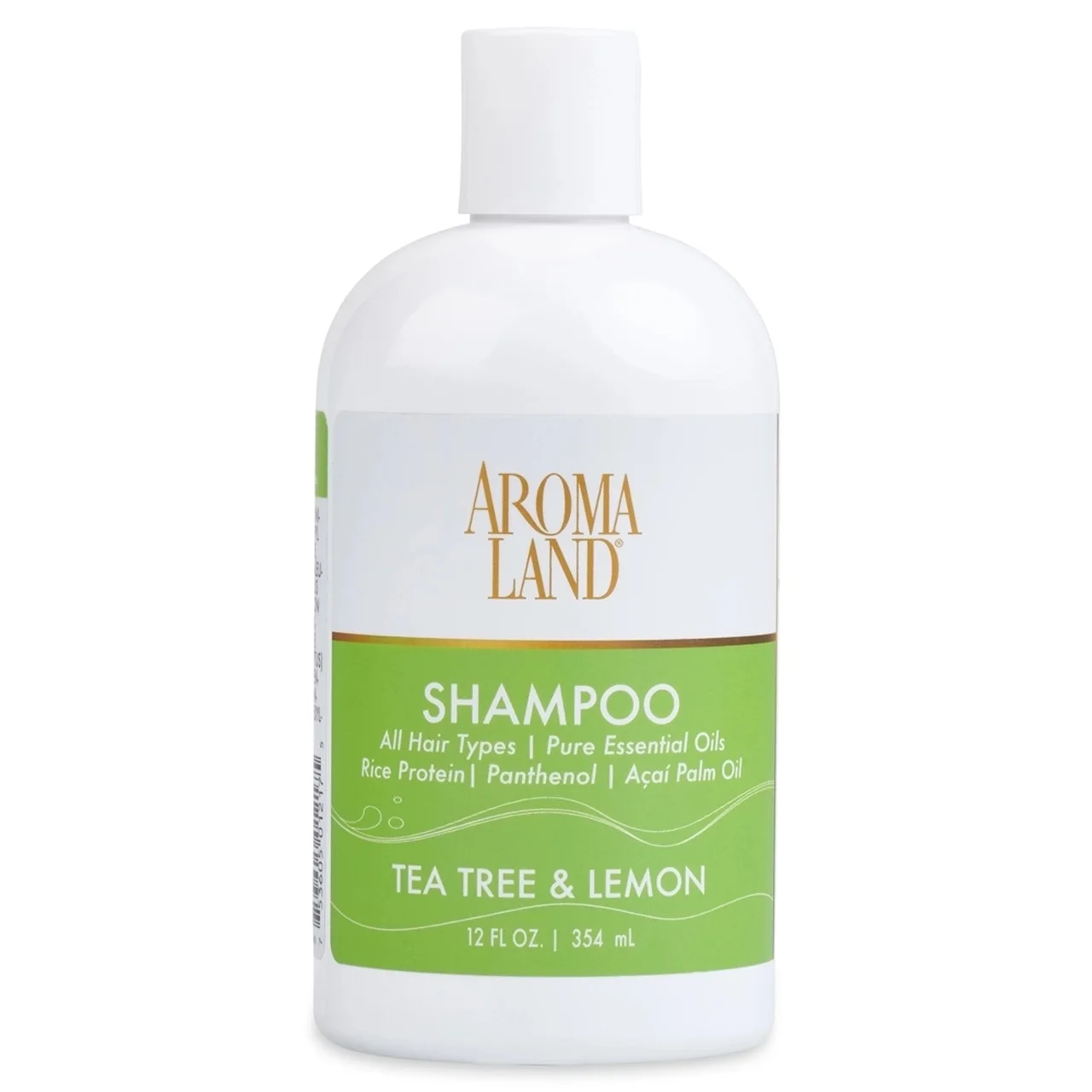 AROMALAND NATURAL SHAMPOO WITH ESSENTIAL OILS - TEA TREE & LEMON -12 OZ