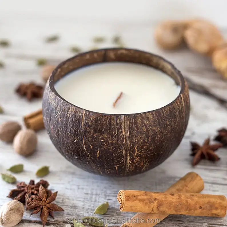 Nature Scented Coconut Shell Candle, Coconut Bowl Candle,   Home Decor