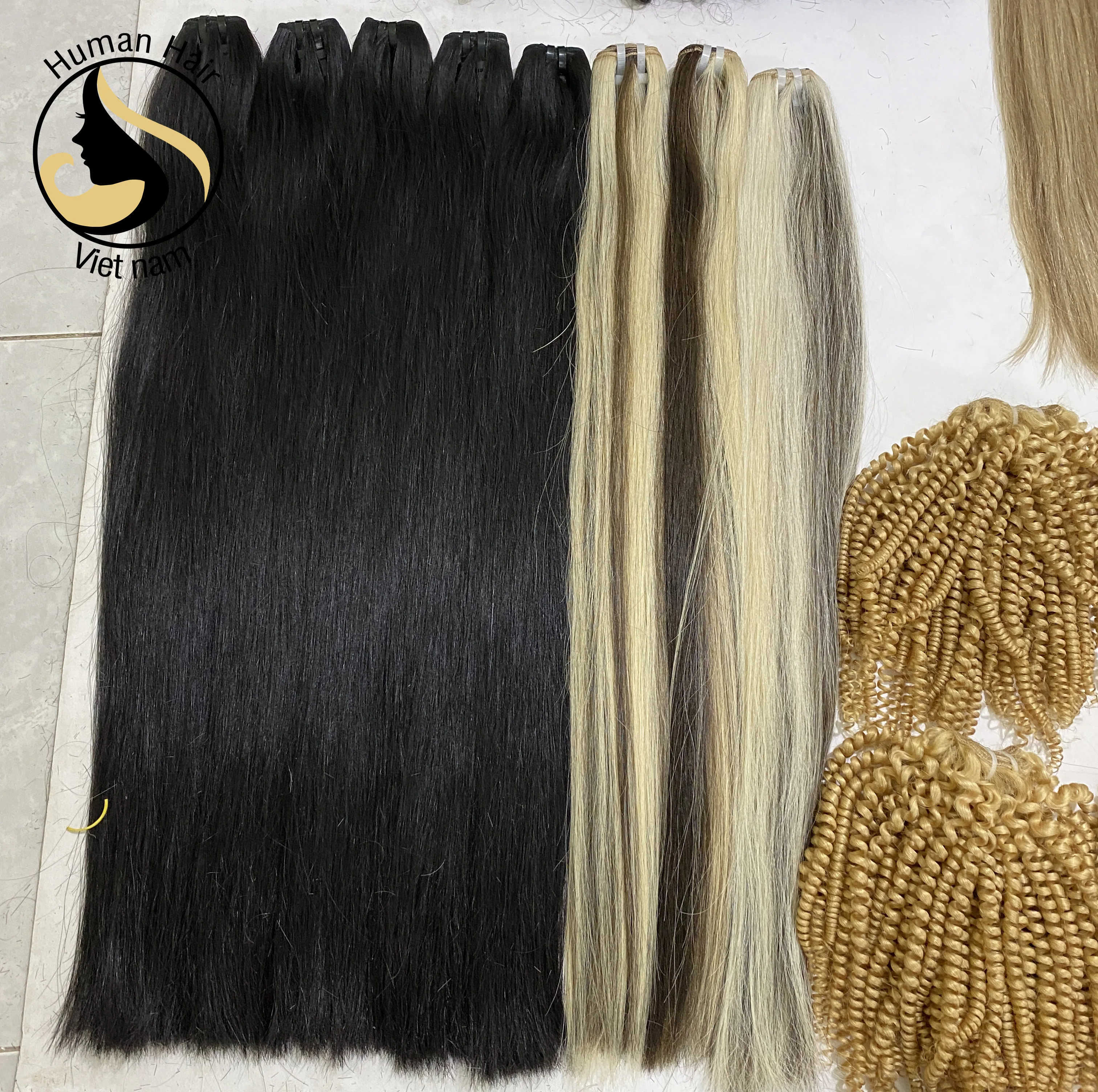 Double Drawn 100% Human Hair Vietnamese Kinky Curly Bundles Wave European/Russian 613 Blonde Hair