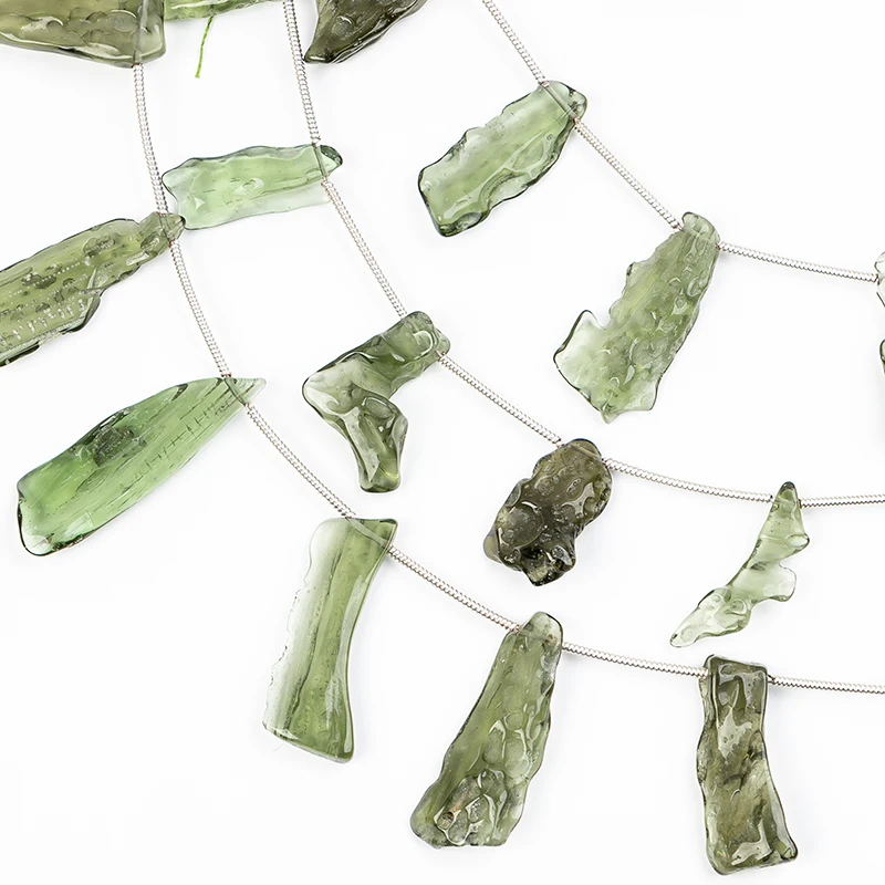 Настоящие 100% натуральные бусины Moldavite Fancy Nugget оптом