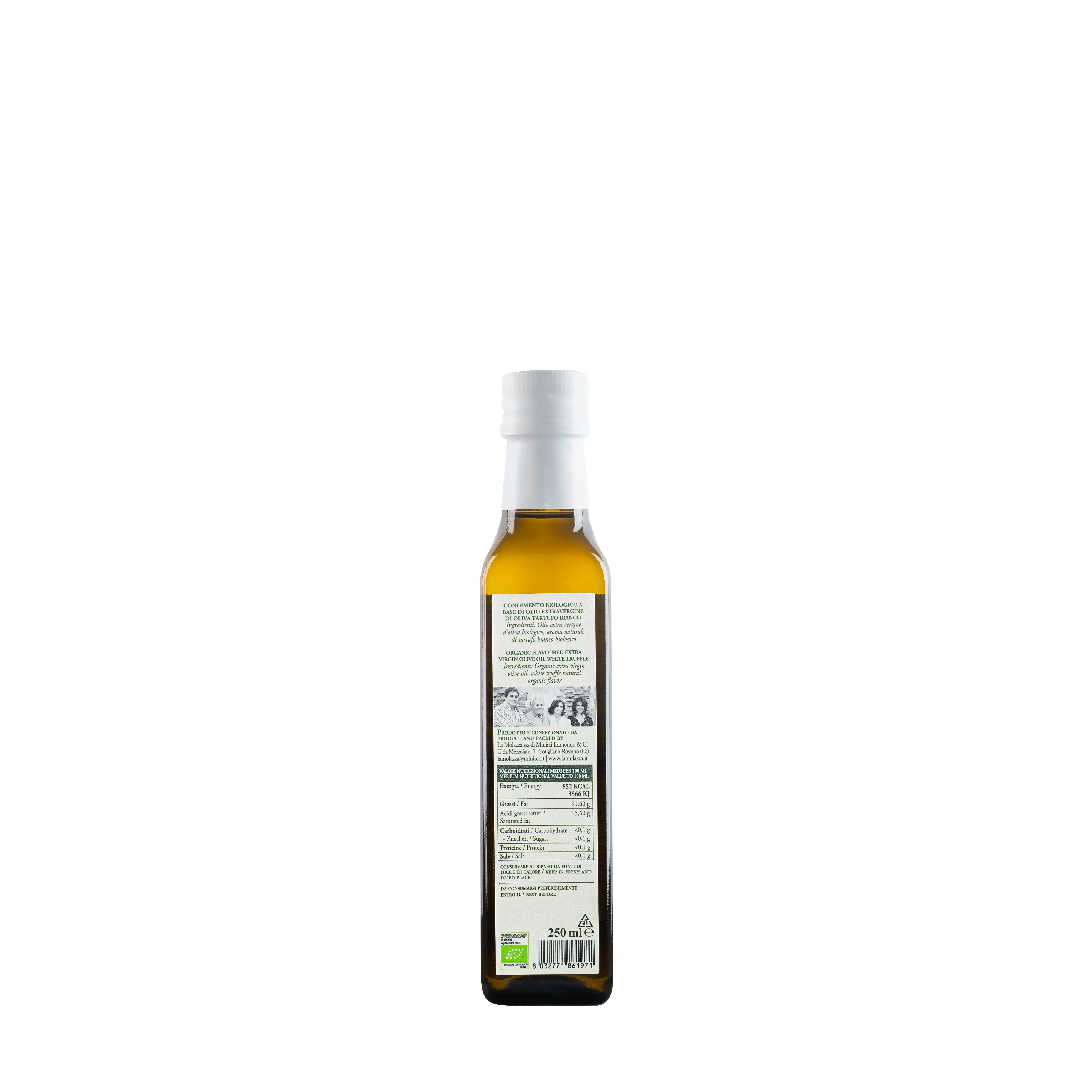  100% итальянская органическое оливковое масло Экстра вирджин 0.25L со вкусовыми добавками с естественным белым трюфели полезно для здоровья
