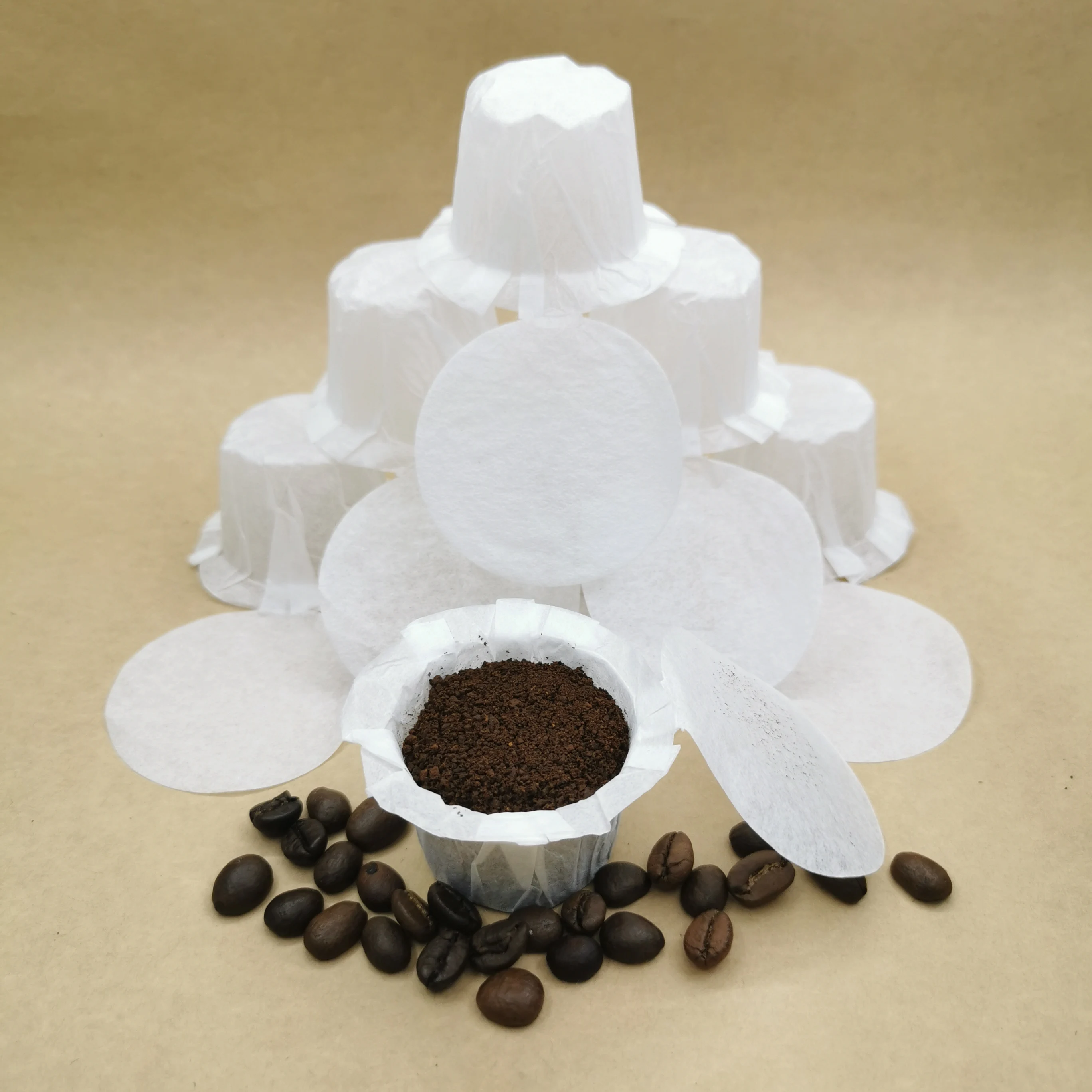 Disposable Coffee Paper Filter with Lids compatible Coffee pod filter k-cup filter