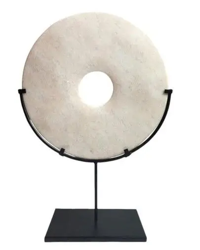 Modern Black Table Object With Marble Top Ring Powder Coating Metal Home Decor Accents Table Top at Wholesale Price From India