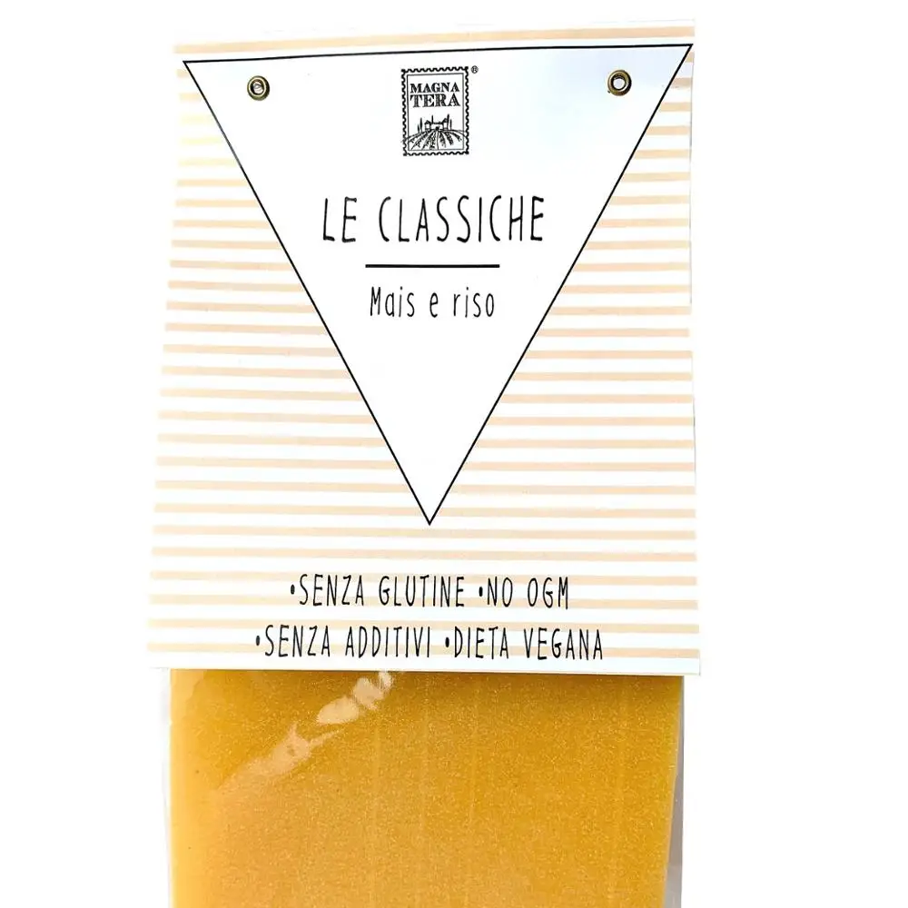 Corn and Rice Flour Hand Made Magnatera Lasagne Gluten Free Flour 250 G Italian Organic High Quality Pasta ORGANIC Yellow 250 Kg