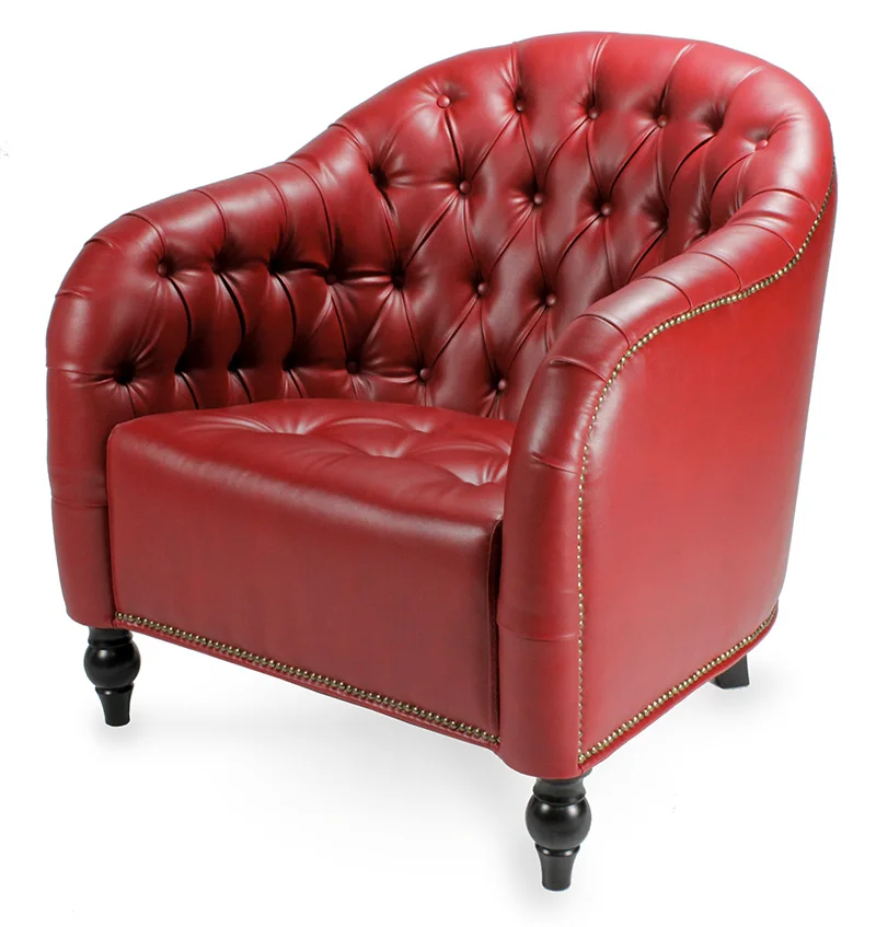 
American style tufted leather armchair Living room lounge accent sofa chair Single sofa with Button decoration Designer armchair 