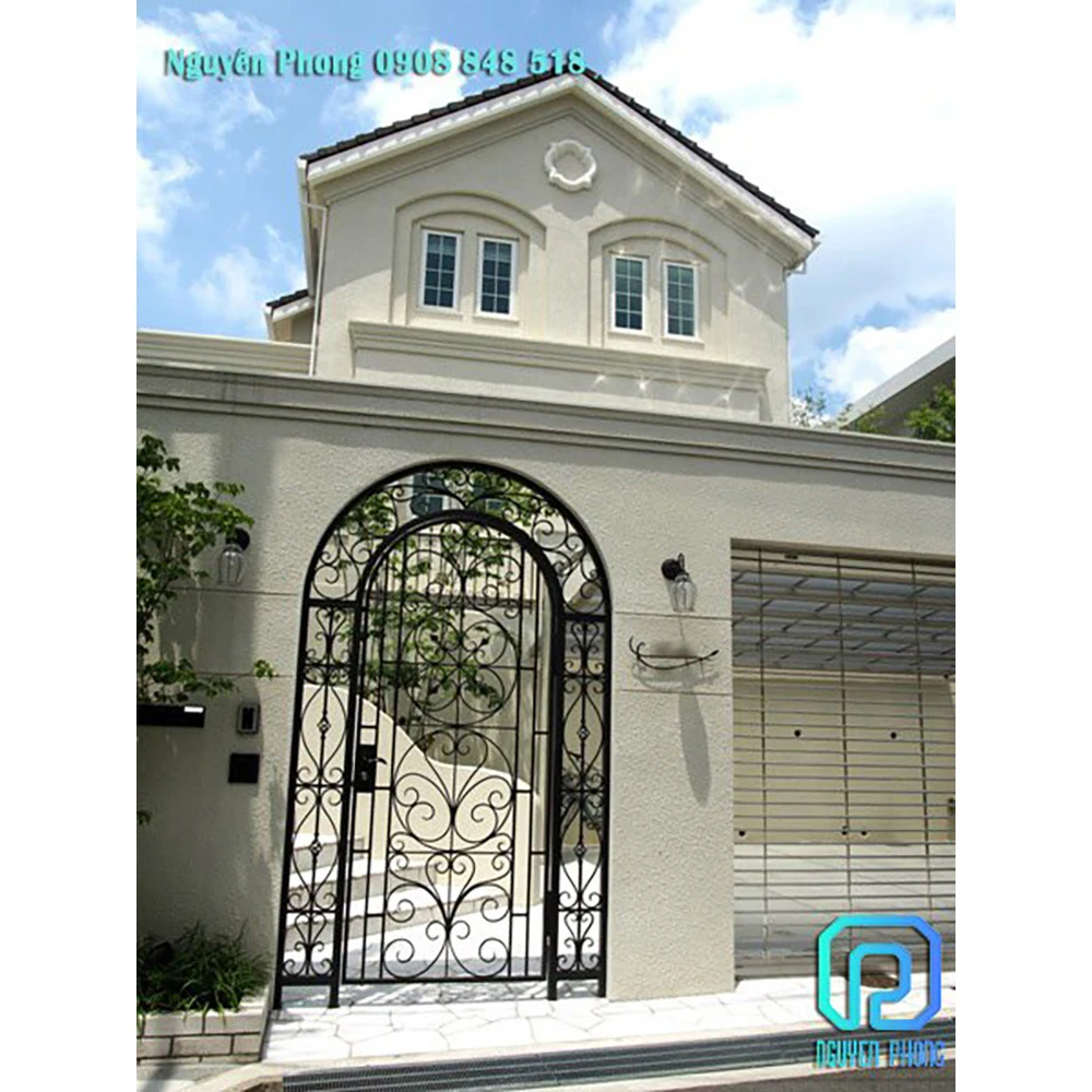 Фабрика-производитель OEM заказной простой дизайн новые модели необычных границ кованые железные основные ворота