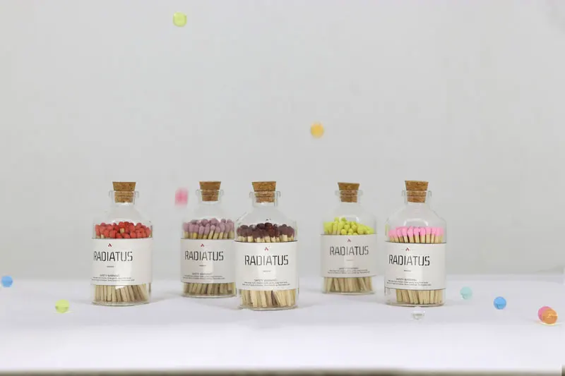Custom Multicolor Bottles Glass Jar Colored Head Safety Matches