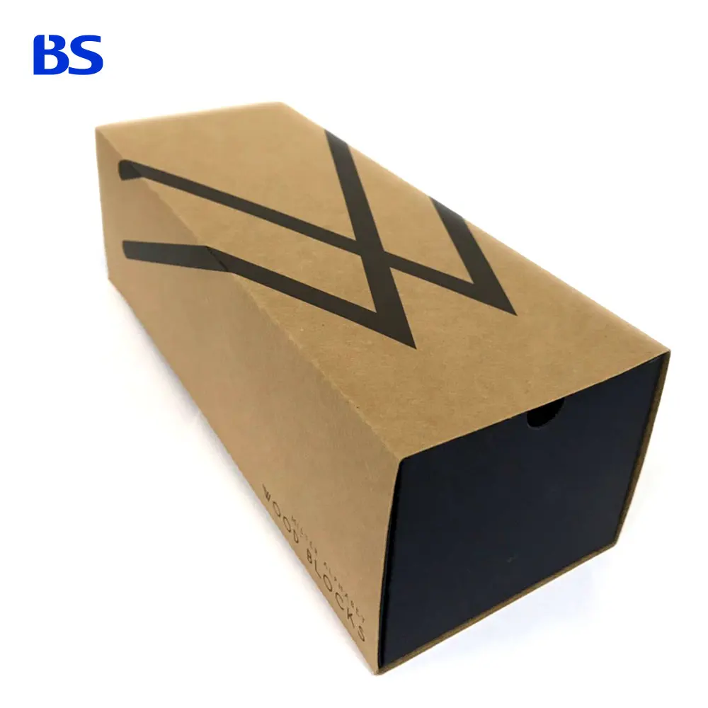 
Packaging Art paper carton packaging box printing service Brown Black Kraft Paper Drawer Box Screen Printing Hot Foil Stamping 