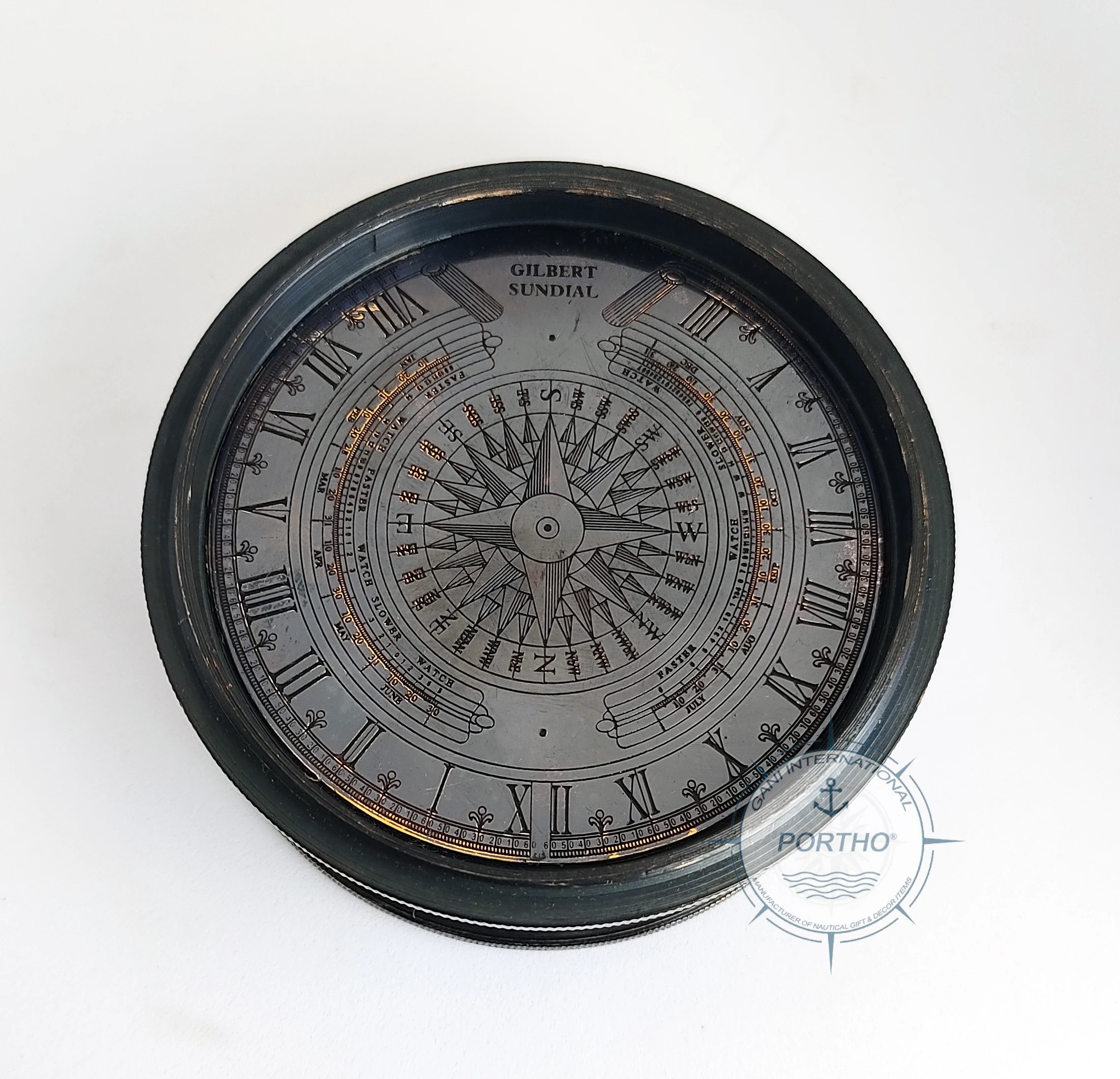 Nautical Brass Sundial Compass Antique Style Marine Camping Hiking