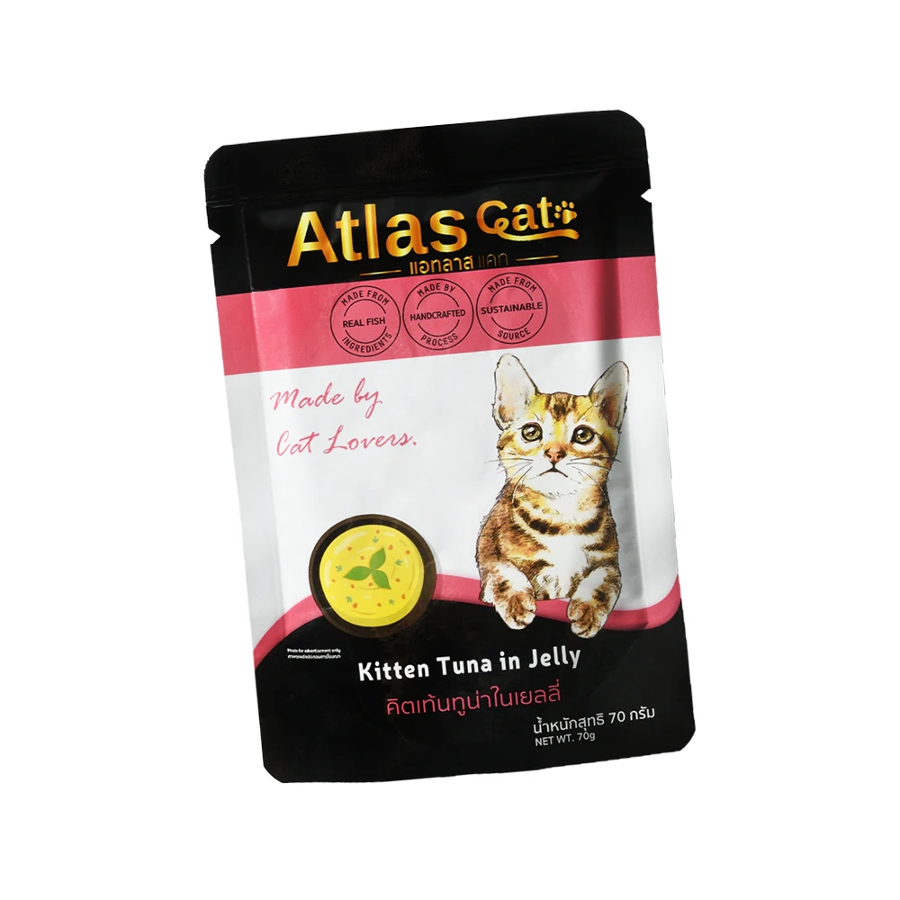 Atlas Cat Pouch Kitten Tuna In Jelly 70g - Premium Pet Food made from Real Fish Cat Wet Food Product from Thailand