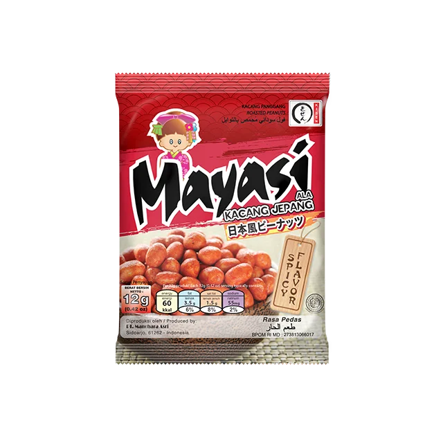 Best Selling Roasted Coated Peanut Snack Mayasi 12 gr Chili Flavor