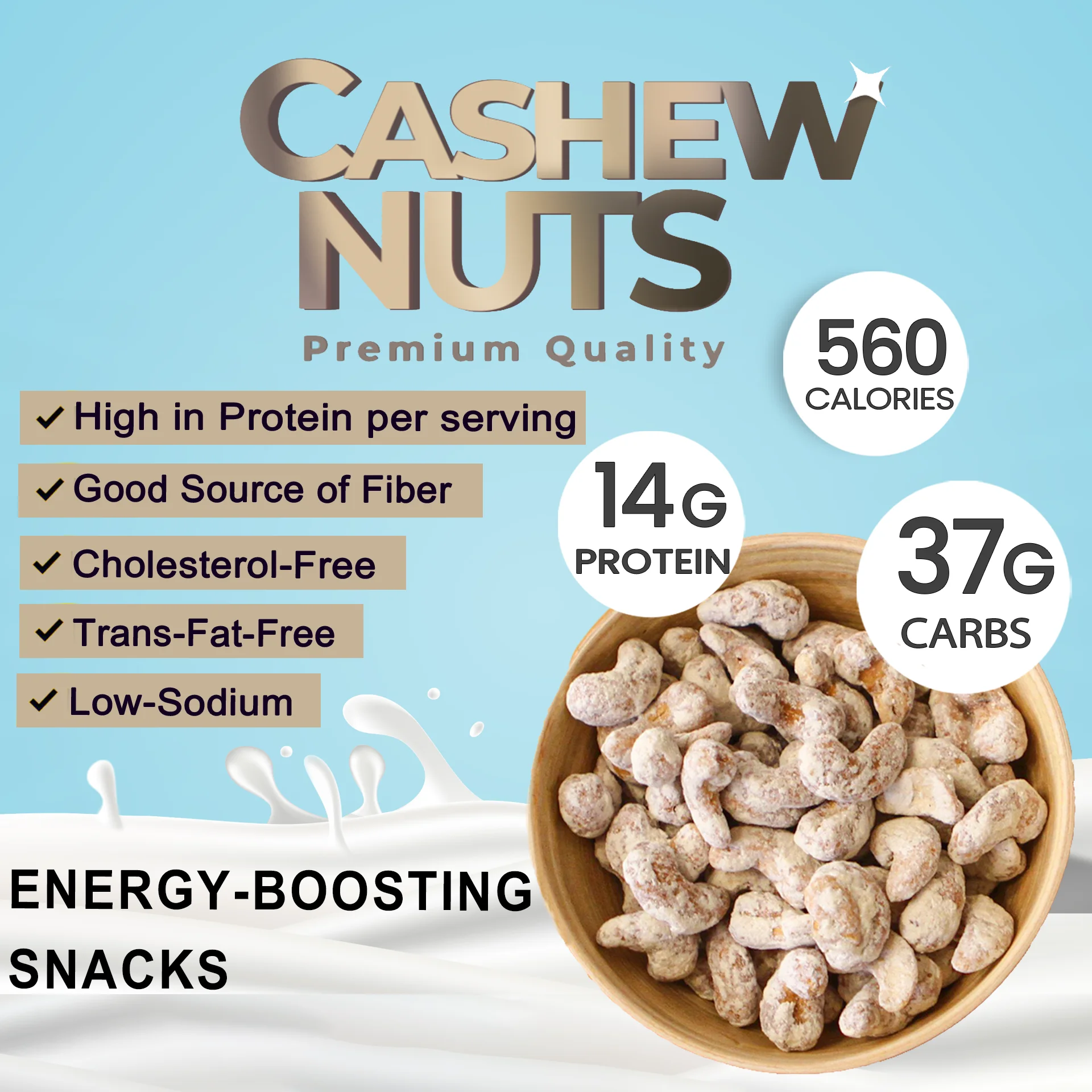 Best seller EUBIZ Cashew nuts Flavor Coconut milk - High Quality Cashew Nut Price - Box (paper) 1000g (35.3 OZ) - VietNam
