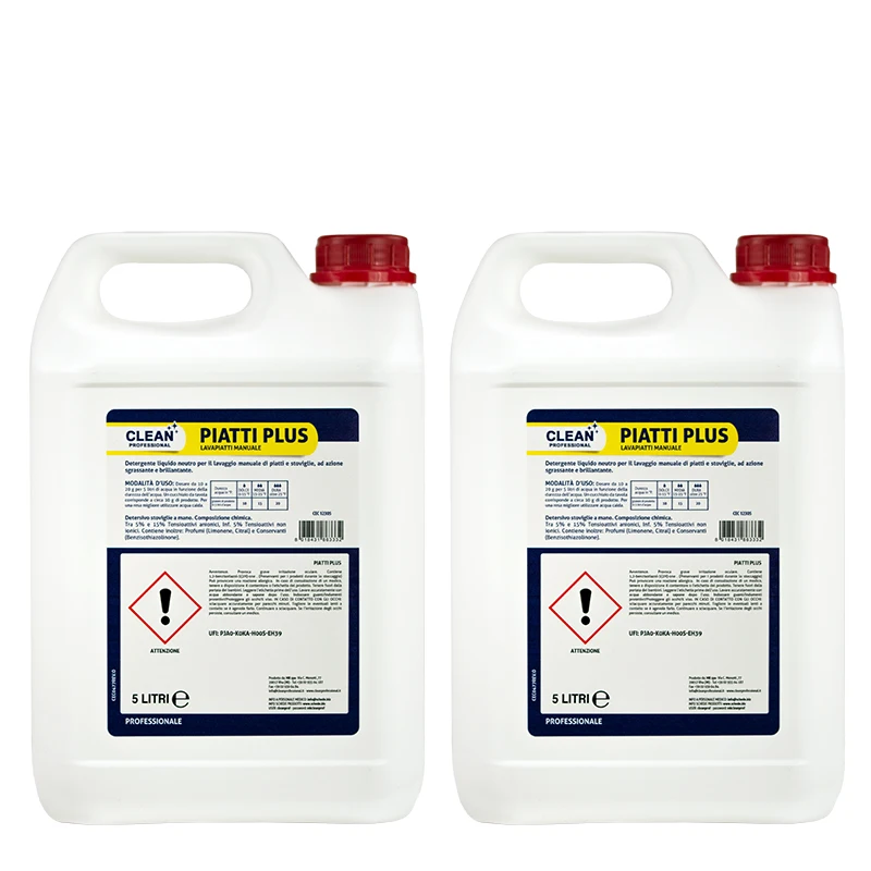 Top Quality Italian professional kitchen detergent manual dishwasher PIATTI PLUS 5 liters for export