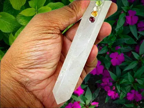 Струйный энергетический кристалл Кварцевый Ангел чакра палочка прибл. 6 5 дюймовый заряженный очищенный запрограммированный чистый подлинный Стик Бесплатный Bookle
