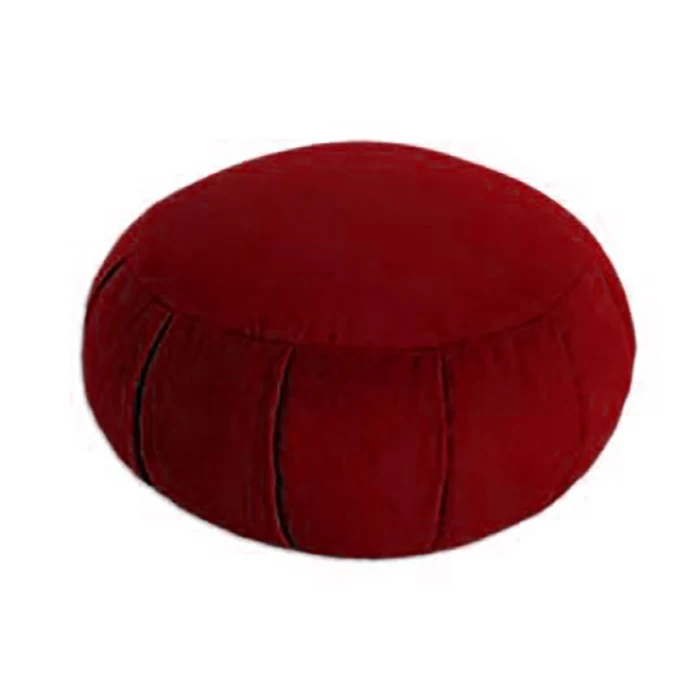 Eco-friendly Organic Cotton Yoga Meditation Round Zafu Cushion with Pleats and Buck Wheat Filling available in Different Colors