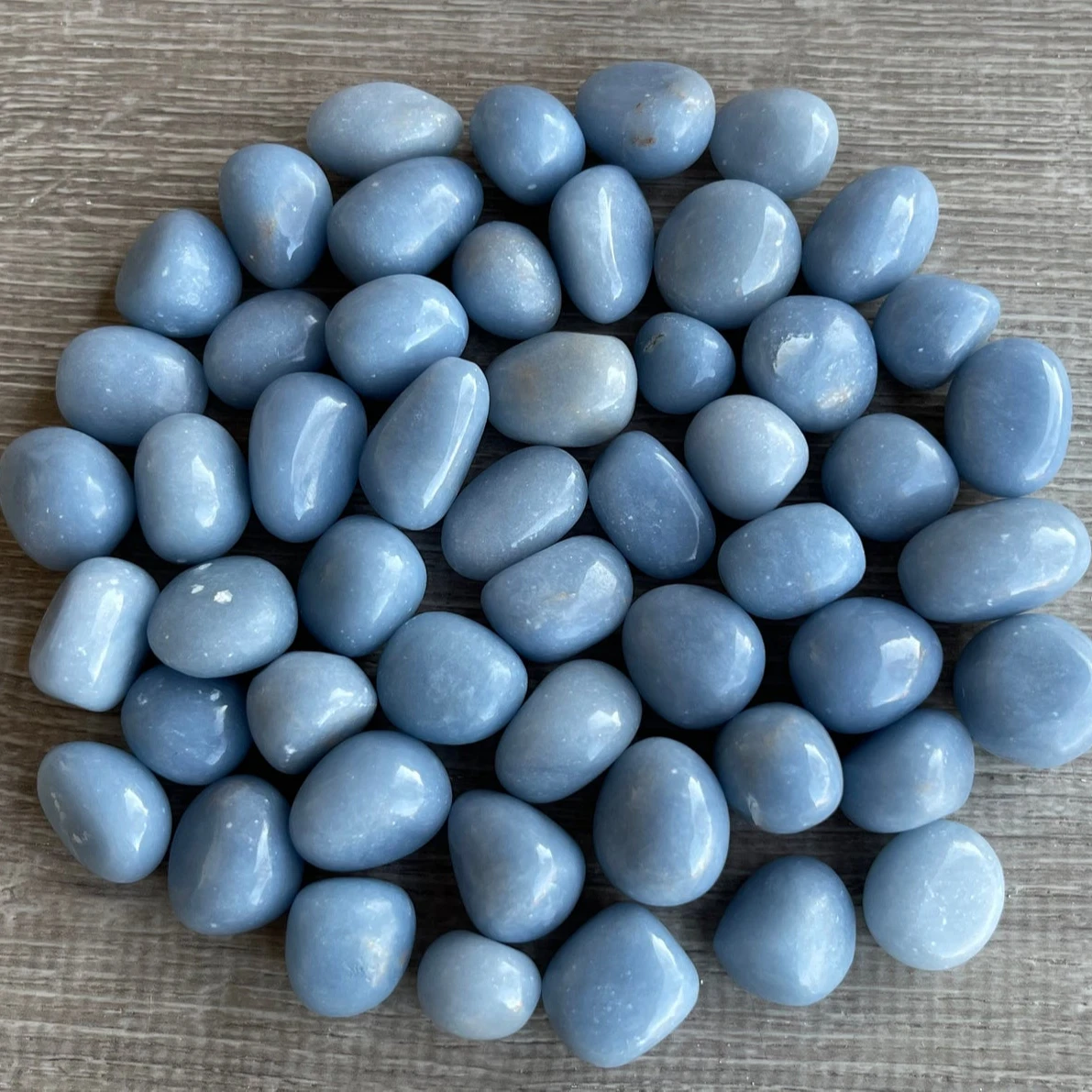 A+++ ANGELITE AGATE TUMBLED STONES/ NATURAL POLISHED BLUE ANGELITE TUMBLES / WHOLESALE ANGELITE CRYSTAL ANGEL TUMBLE STONES