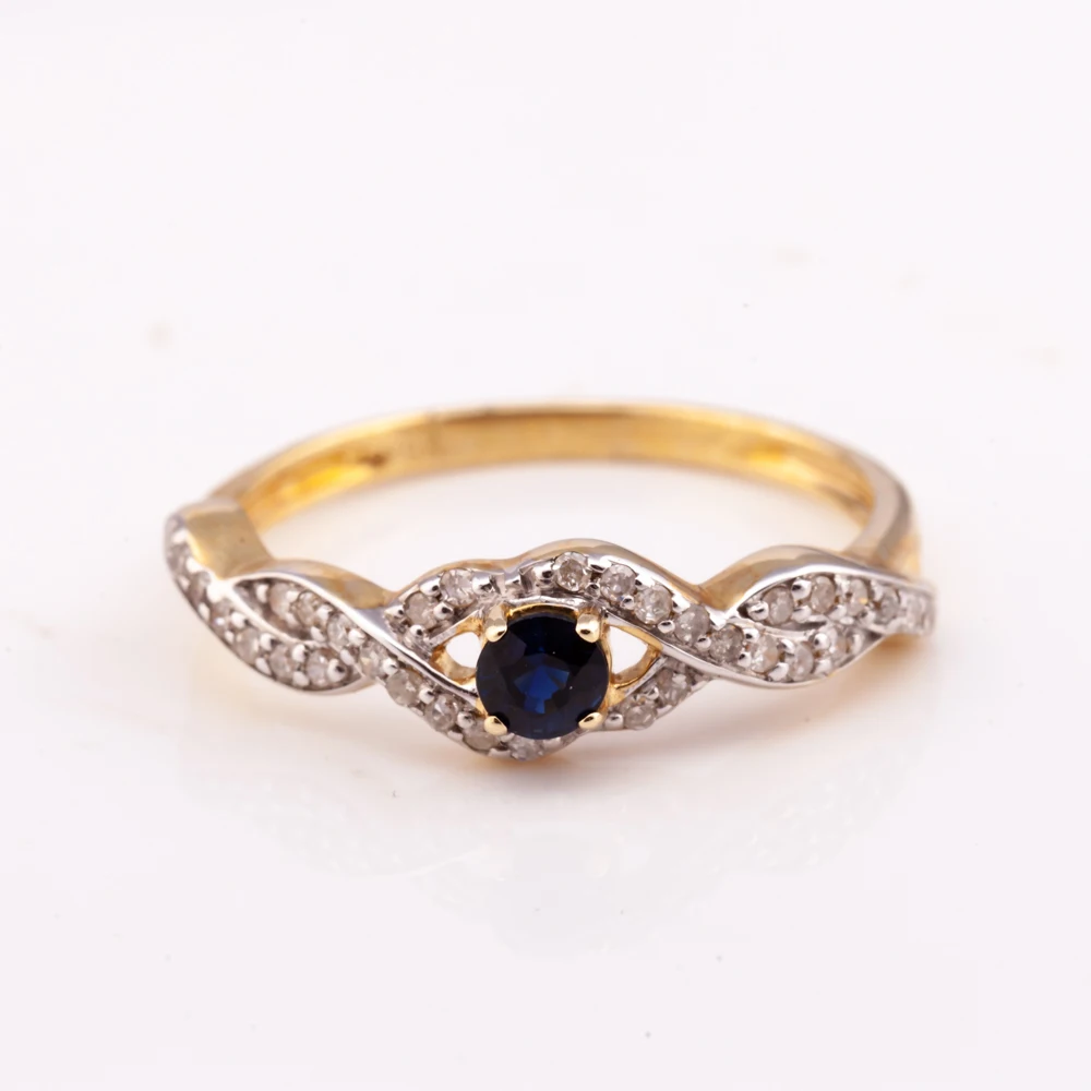 Sterling silver 925 Ring with natural  blue topaz and diamond factory price customizable new design 2022 from Thailand