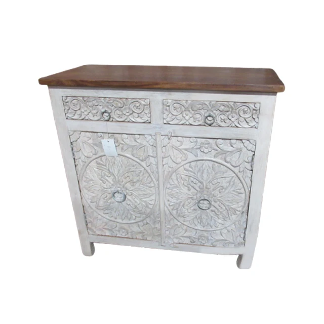 
Indian Vintage Stylish Reclaimed High Quality Wood Made Solid Sideboard With Double Door and 2 Drawer 