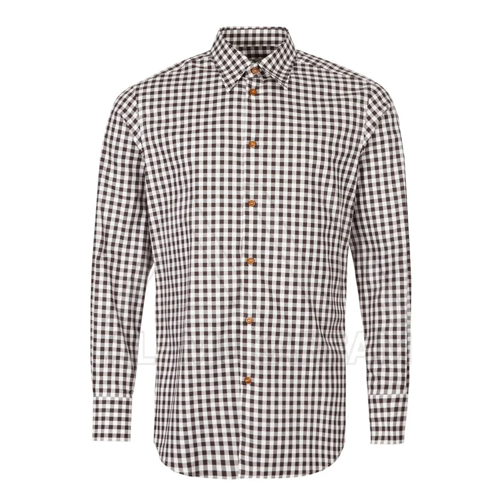 Мужская хлопковая рубашка с длинным рукавом свободного покроя