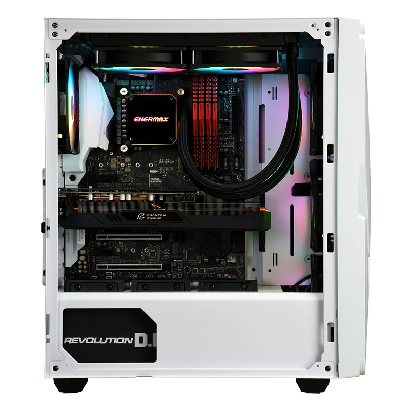 [ENERMAX] MarbleShell MS30 - ATX Mid Tower ПК игровой чехол с тройными поклонниками ARGB закаленное стекло белый RTS