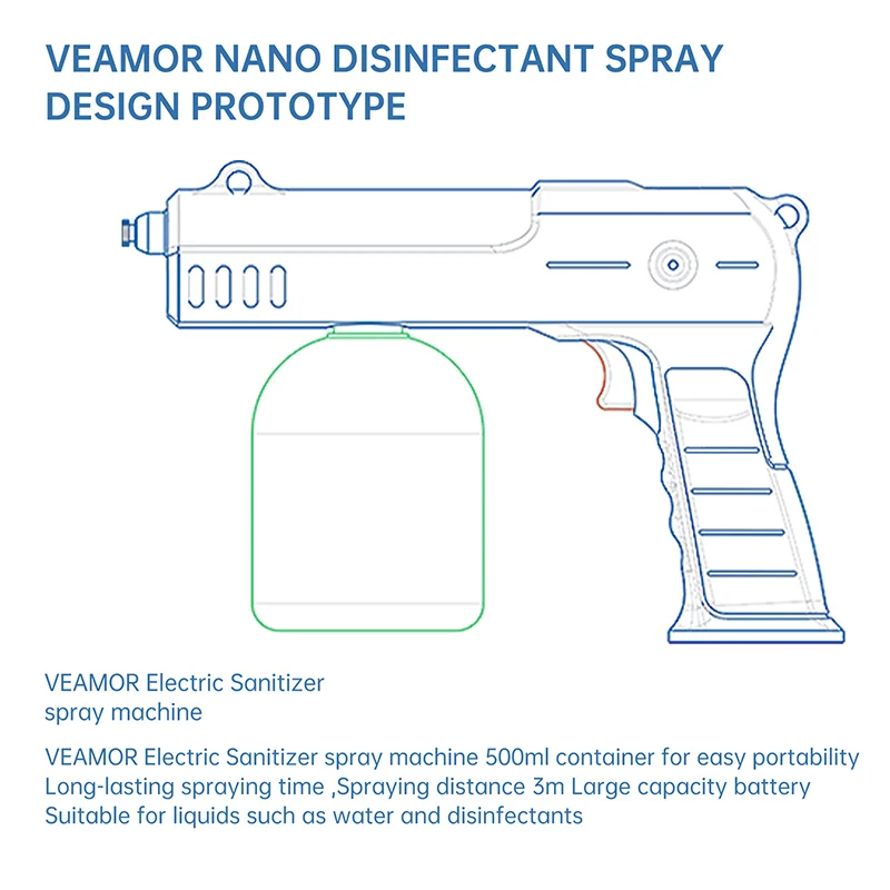 Nano Sprayer  Low Voltage Electric Spray Gun Rechargeable Portable Disinfector with Ultraviolet Rays.