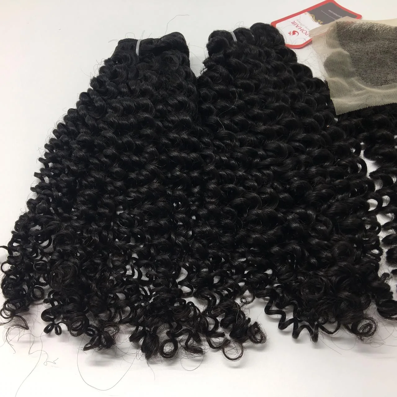 
HD Transparent Lace Closure 3 Part Match Weave Bundle Kinky Curly Human Hair Accept Paypal 