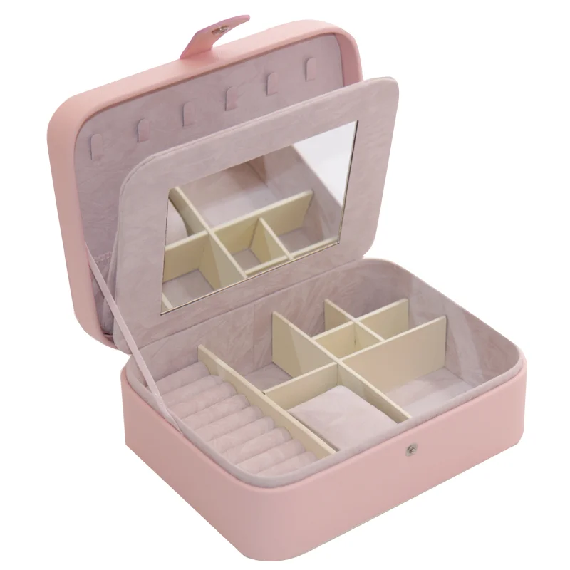 FORTE new arrival Girls Organizer Earring Ear PU Leather Portable Jewel Case Jewellery Packaging Gift Boxes Travel Jewelry Box