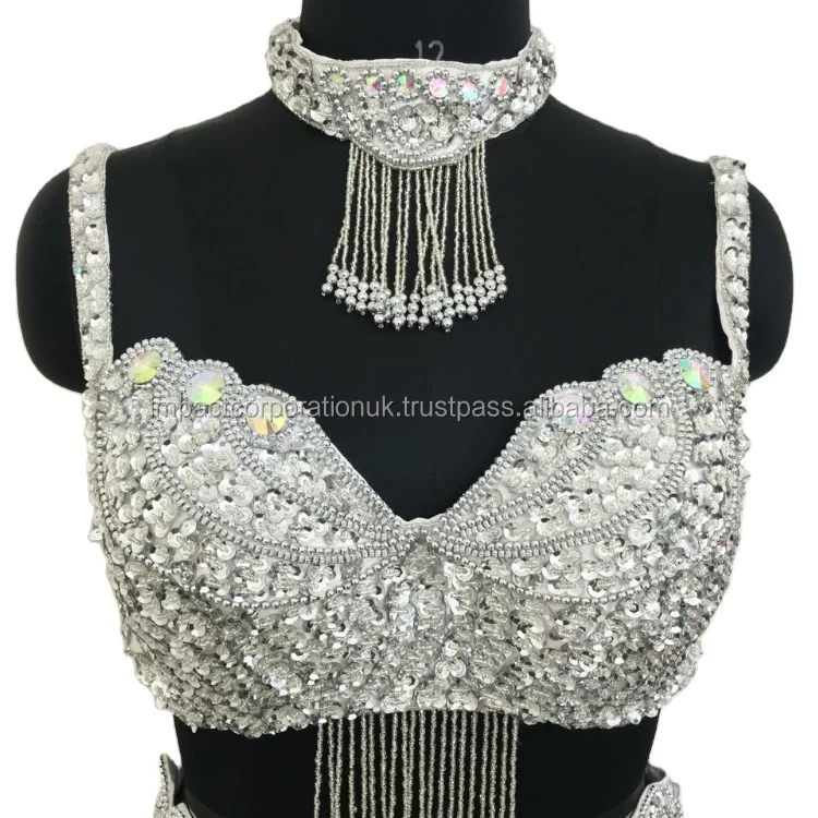 2018 New-fashioned Sexy Sequin Performance Belly Dance Dresses Adult Mature Wear Free Size Dance Competition Stage & Dancewear