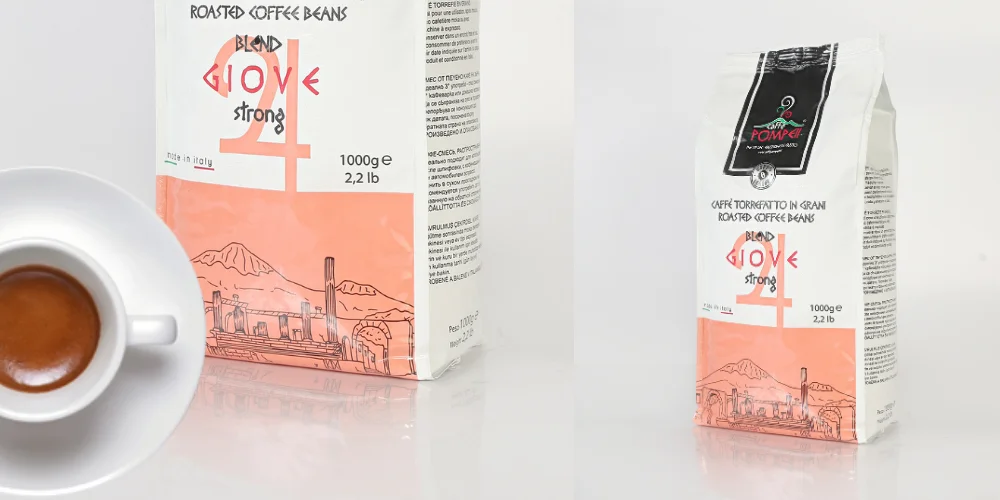 PRVATE LABEL ITALIAN COFFEE BEANS GIOVE  STRONG  1 KG IN BAG