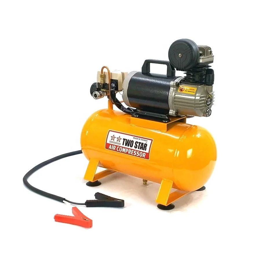 24V High Efficiency Weatherproof Long Duty Cycle DC Oil Less Professional Mobile Mini Air Compressor Pump with 12 liter tank