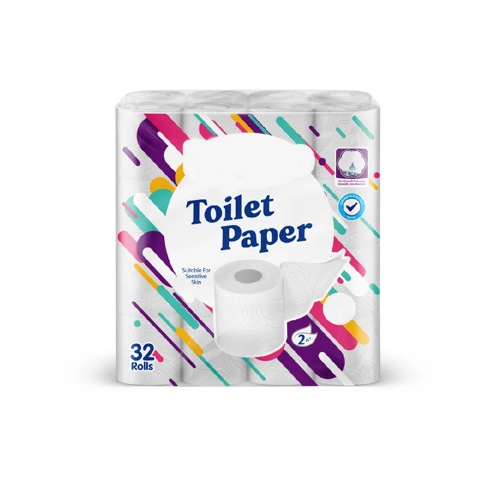 OEM приватный лэйбл на заказ супер мягкие 32 рулоны туалетной бумаги 2 слоя подходит для чувствительной кожи