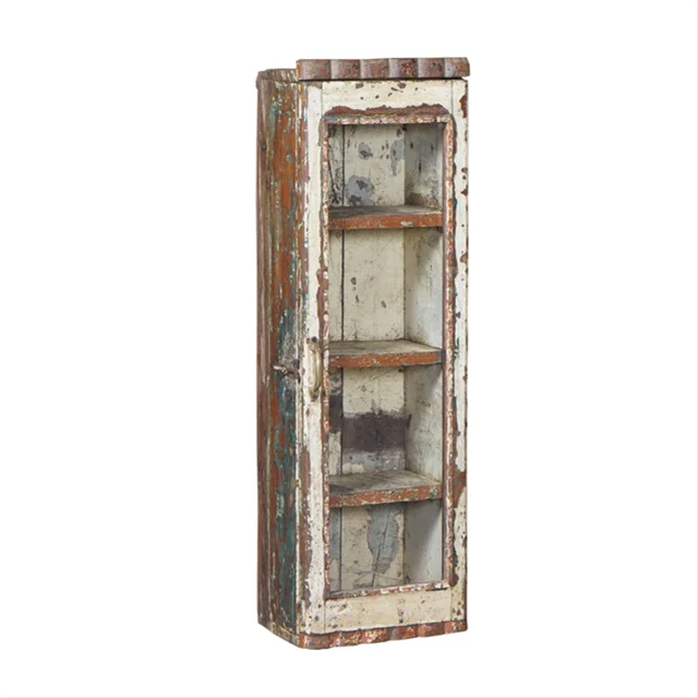 
100% Solid Wood Made Decorated Simple Reclaimed Unique Designing Vintage And Durable Design Wooden Wall Cabinet 