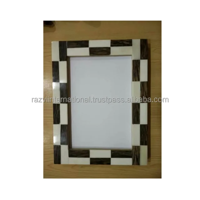 White border resin photo frames flat edge photo frame