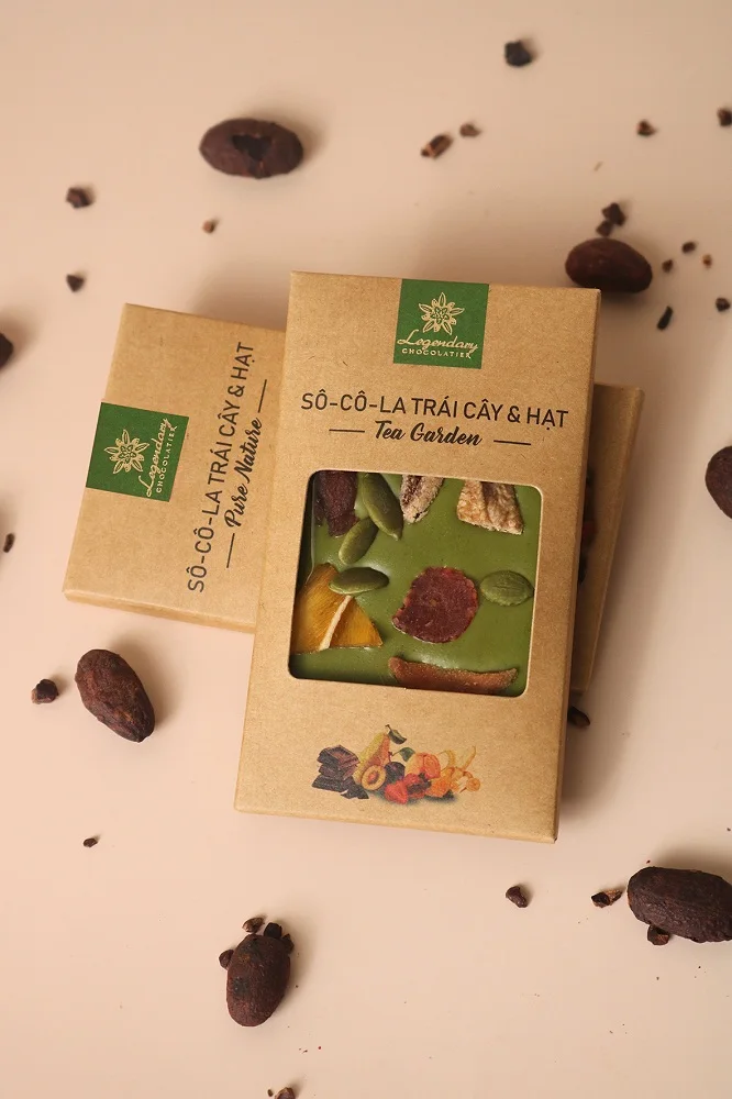 Qualititive product custom tea garden matcha chocolate bar with fruit and nuts for this christmas