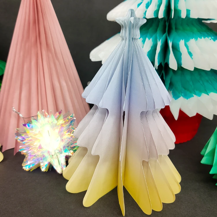 4 colors printed gradient paper tree CE-8P025