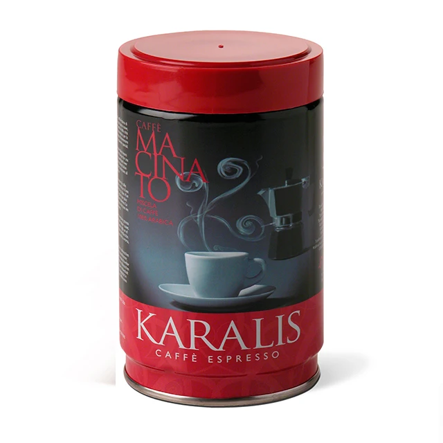 
Ground Espresso Coffee Blend - Caffe Karalis ROSSA 250g Tin Can 